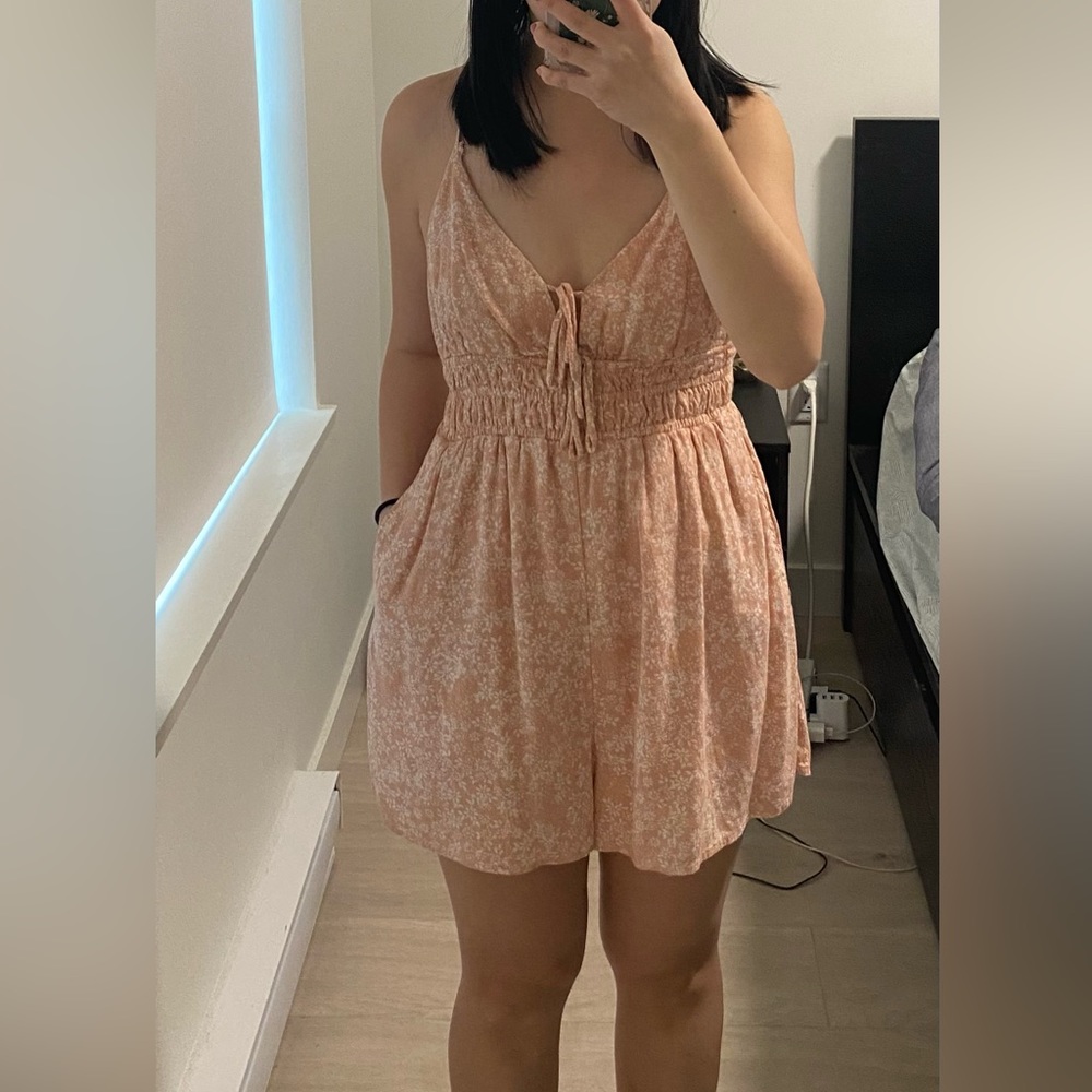 Garage Pink & White Floral Romper